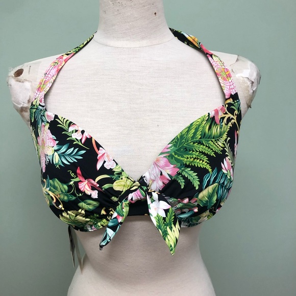 SunSeeker | Bikini Set | Black & Green | Tropical | Size 16 - Picture 3 of 4